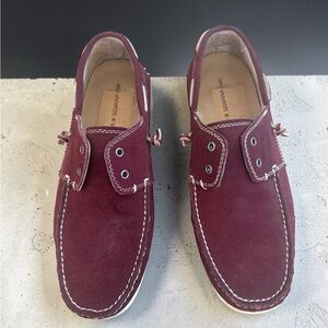 John Varvatos Suede Driving Loafers Burgundy Men’s Size 9 Luxury Casual